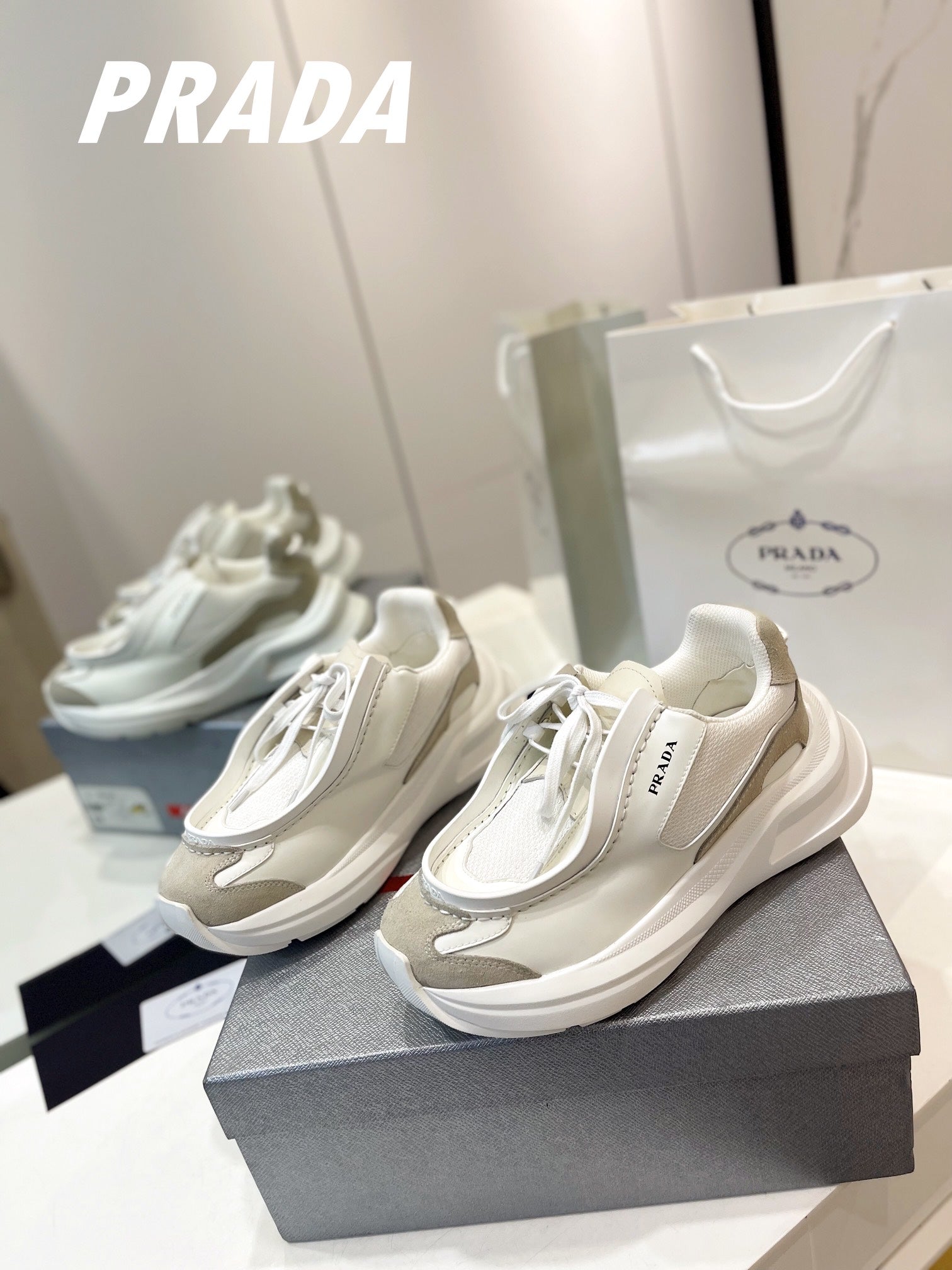 PRA SYSTEME BRUSHED SNEAKERS WHITE CALFSKIN、mysite、Cacoeks