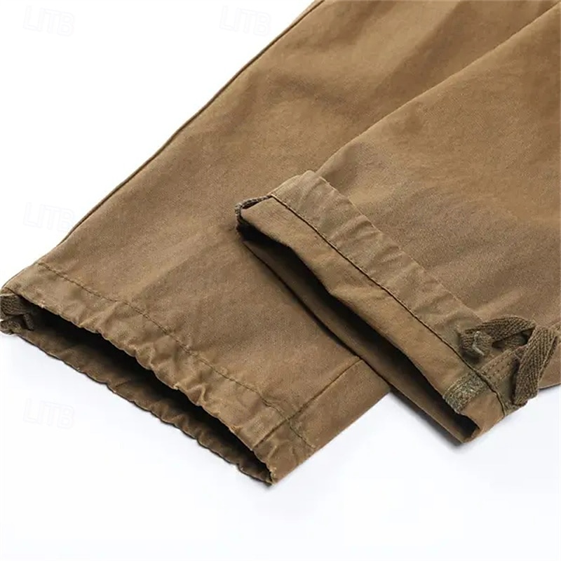 Men's Cargo Pants Cargo Trousers Hiking Pants Multi Pocket Straight Leg Plain Breathable Moisture Wicking Full Length Outdoor Daily Camping & Hiking Fashion Streetwear Black Blue 2025 - $36.99 –P2