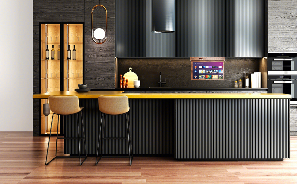 Decorate your kitchen with a smart TV and turn it into a living room that carries endless joy