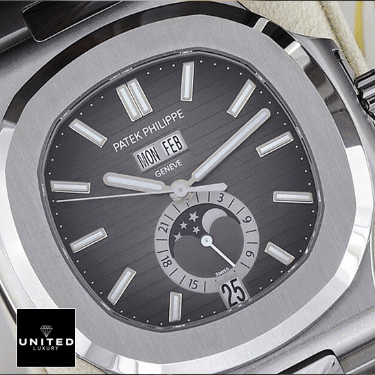 Patek Philippe Nautilus Black Dial Replica 1 Patek Philippe Nautilus 5726_1A-001 Black Dial Steel Replica front close view