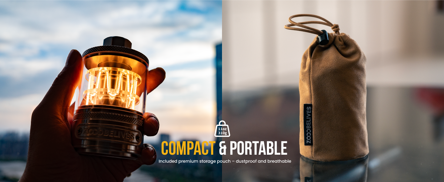 Compact and Portable - Included premium storage pouch – dustproof and breathable