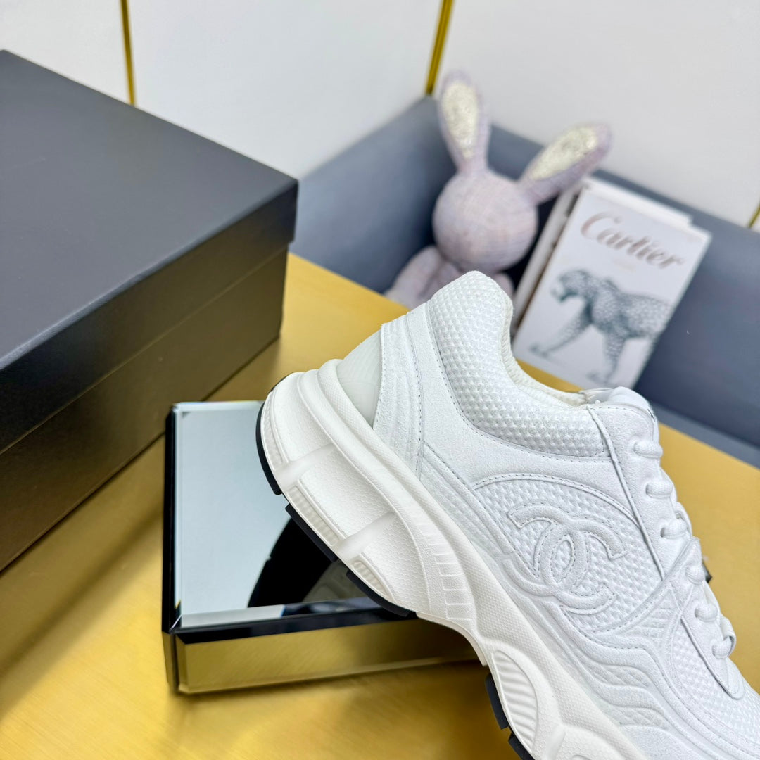 DAD SNEAKER IN WHITE SUEDE AND BREATHABLE MESH、mysite、Cacoeks