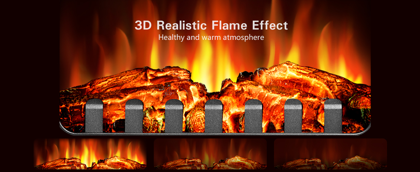 3D realistic flame fireplace