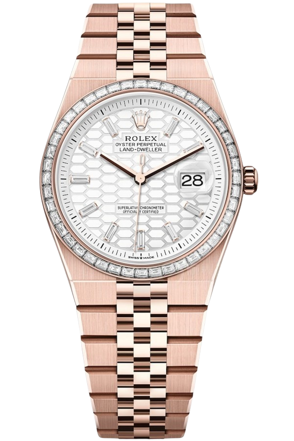 Rolex Land-Dweller 36mm Ref. M127285TBR-0002 Super Clone Watch – Diamond Bezel Rose Gold Replica