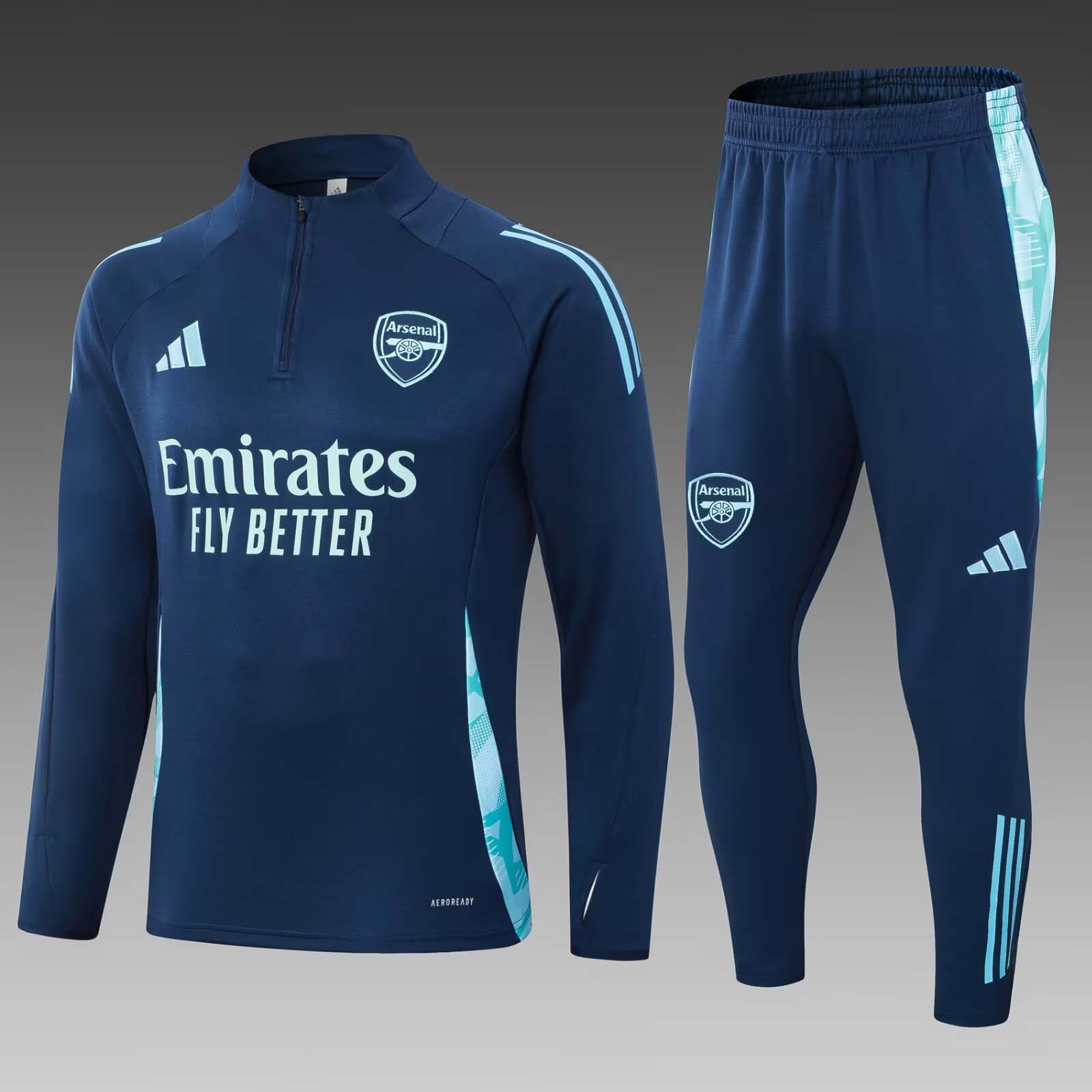 2024/2025 Arsenal Half-Pull Training Suit Royal blue Football Shirt 1:1 Thai Quality Set:football jersey mysite: unitedjerseyfootball 邓江浪:football