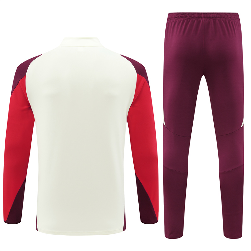 Higojerseys-Bayern Munich 24-25 Long Sleeve Training Set - White & Red