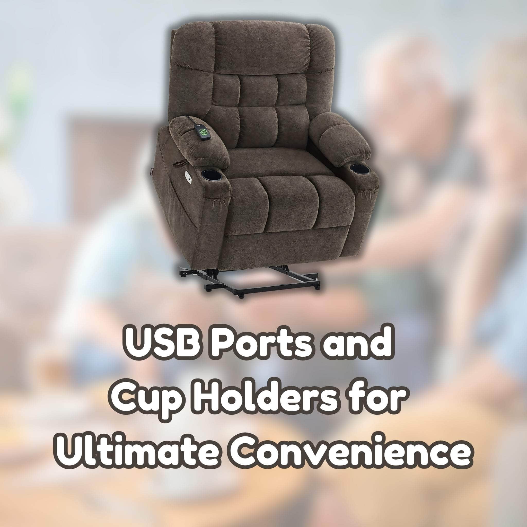 MCombo Power Lift Recliner Chair – USB Ports, Cup Holders, and Everything You Need