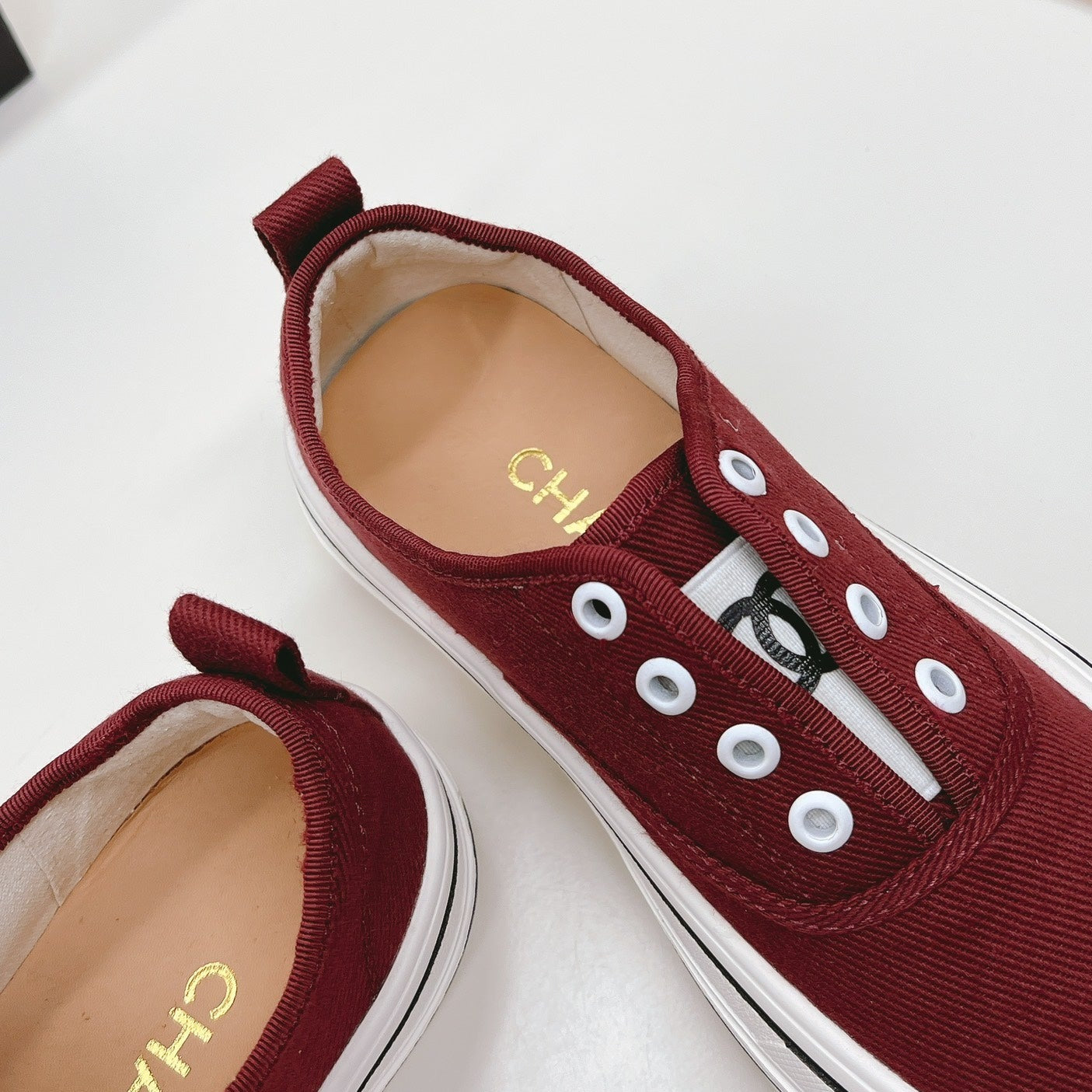 Double C Platform Biscuit Shoes Fabric Cherry Red、mysite、Cacoeks