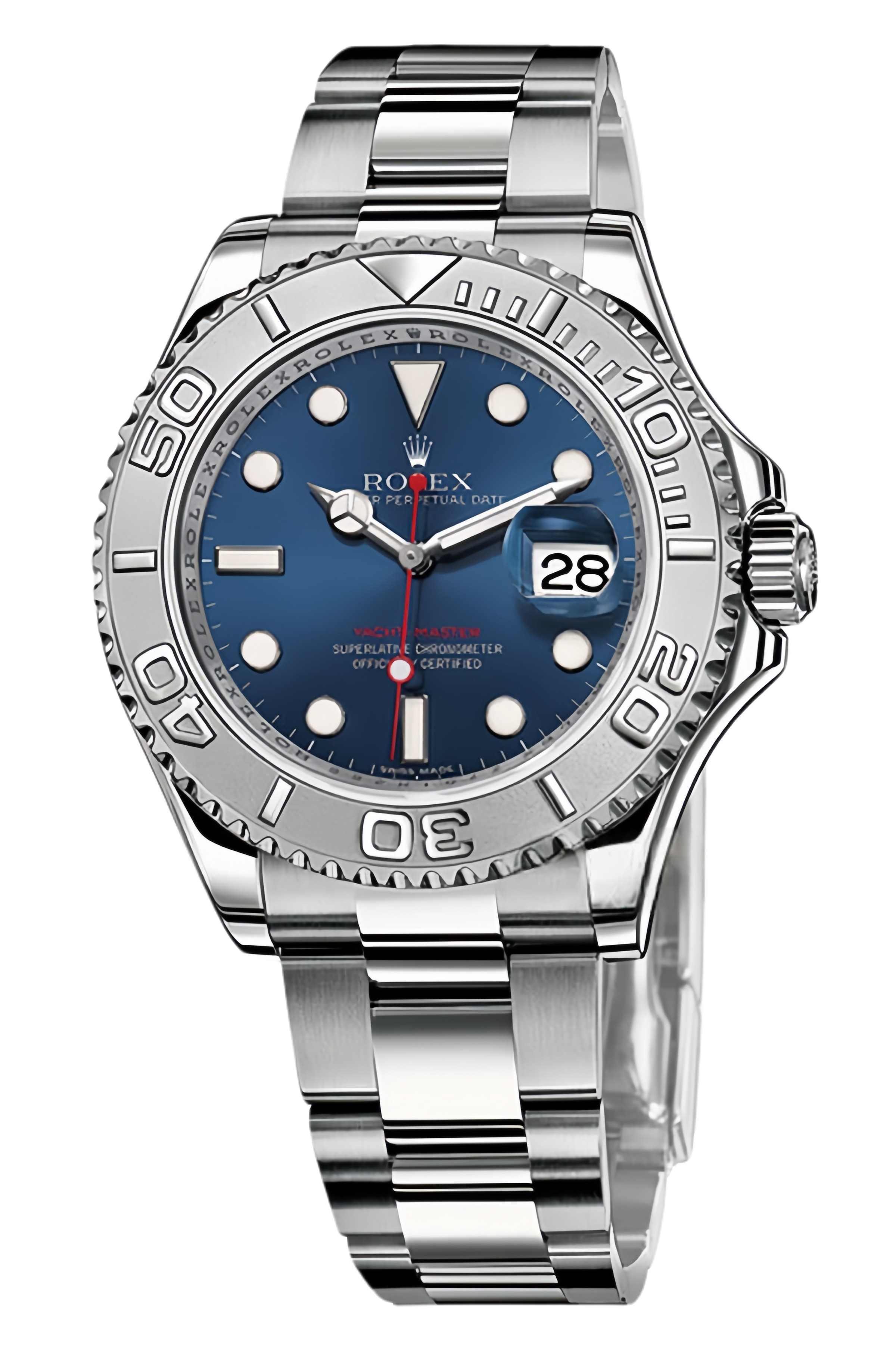 Rolex Yacht-Master 40 Blue Dial Super Clone Swiss Replica Watch Ref 116622 Platinum Bezel Stainless Steel