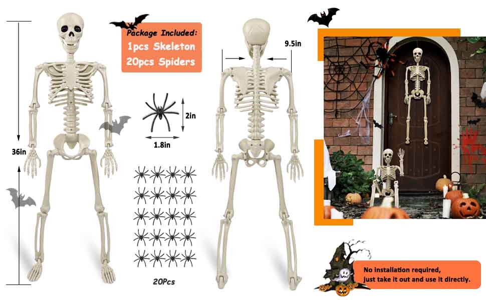 halloween skeleton decorations,giant skeleton,life size skeleton