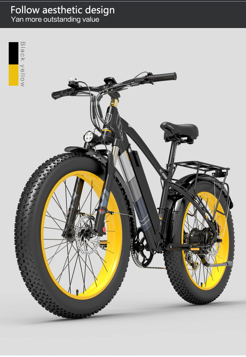 Lankeleisi XC4000 1000W 26" Electric Fat Bike 840Wh E-Mountain Bike EMTB 48V 17.5Ah Battery - Buybestgear