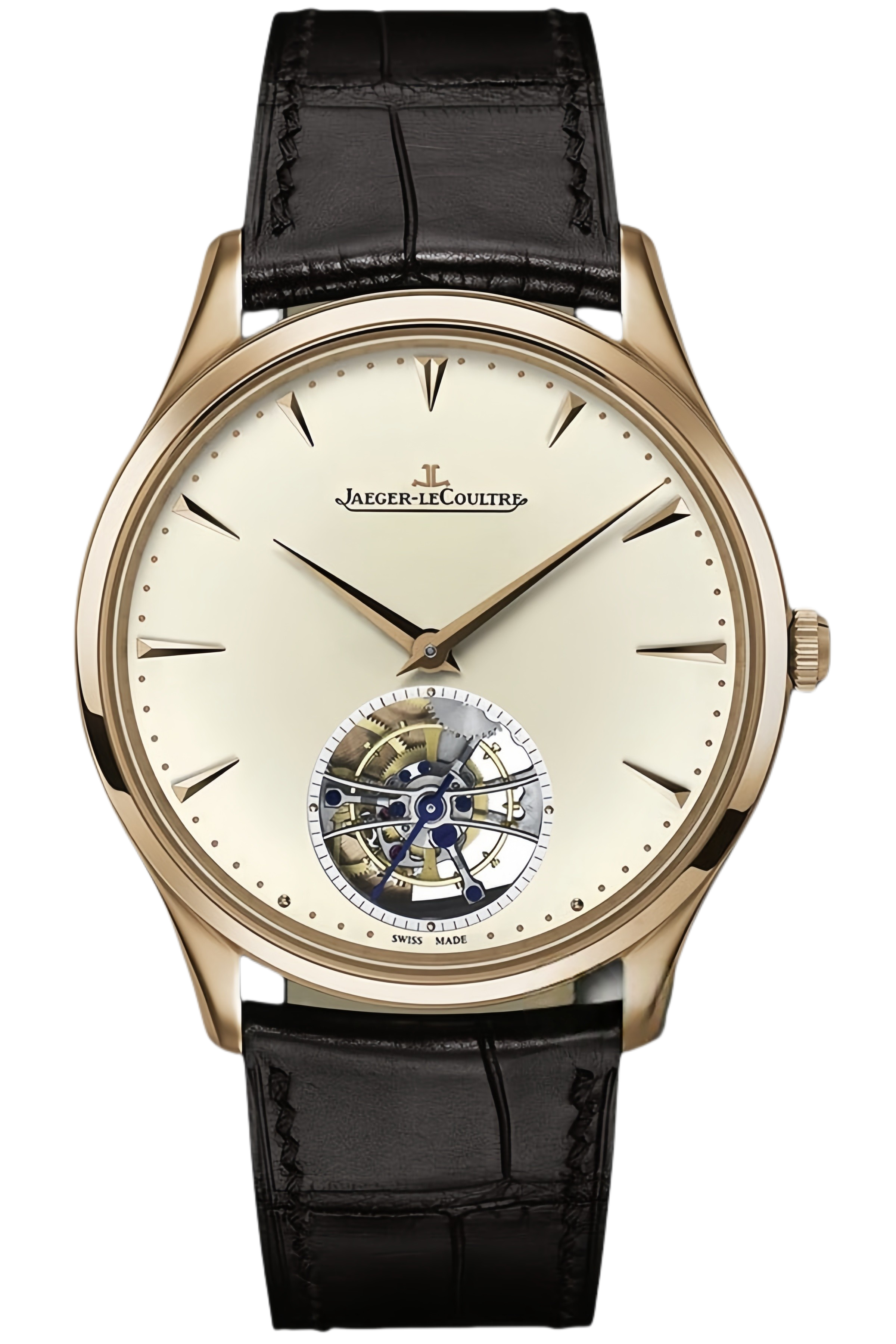 Jaeger-LeCoultre Master Ultra Thin Ref. Q1322510 Super Clone Watch – Silver Dial Rose Gold Case Black Leather Strap Fake Replica