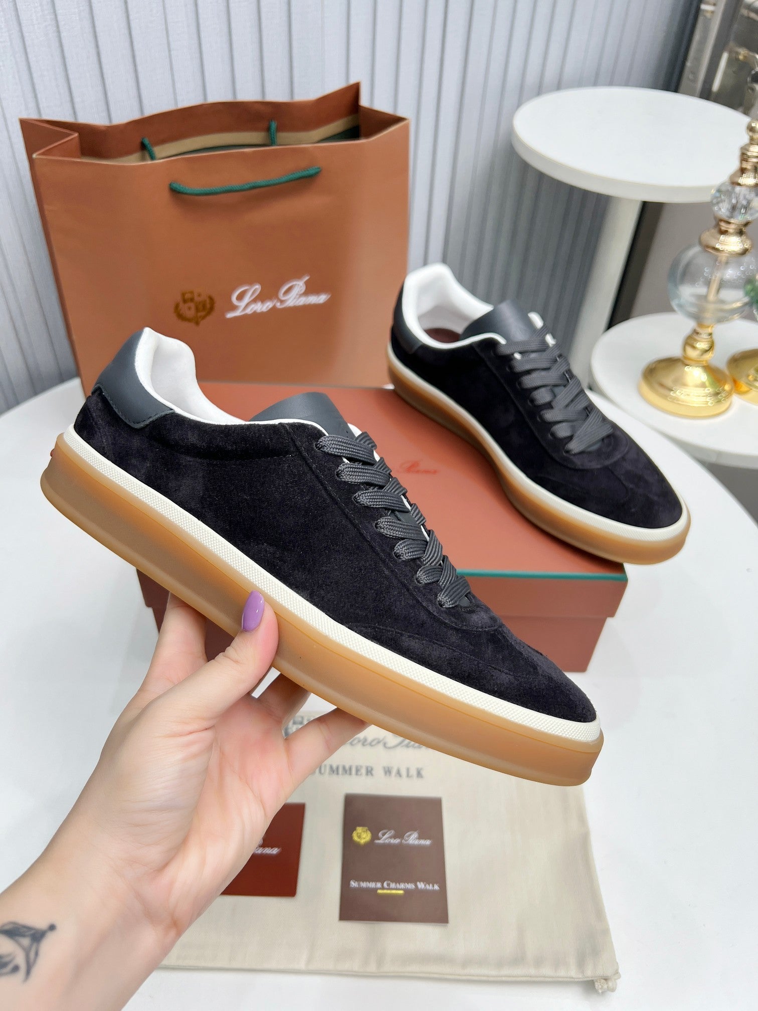 LP TENNIS WALK SNEAKERS CHARCOAL SUEDE、mysite、Cacoeks