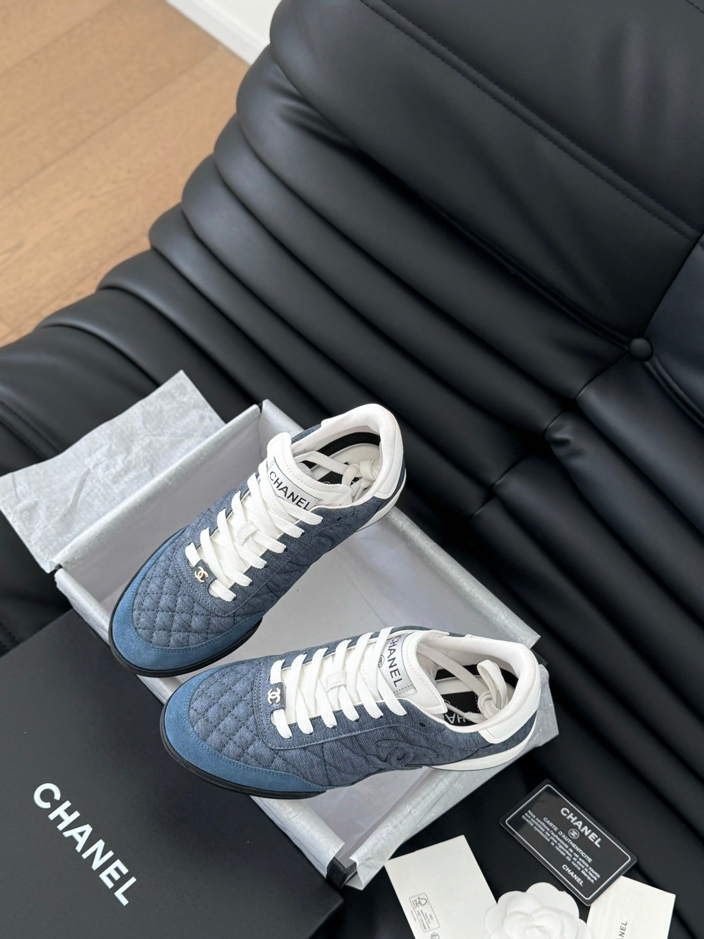 CC SNEAKER IN AEGEAN BLUE MIX WHITE EMBROIDERED LAMBSKIN、mysite、Cacoeks