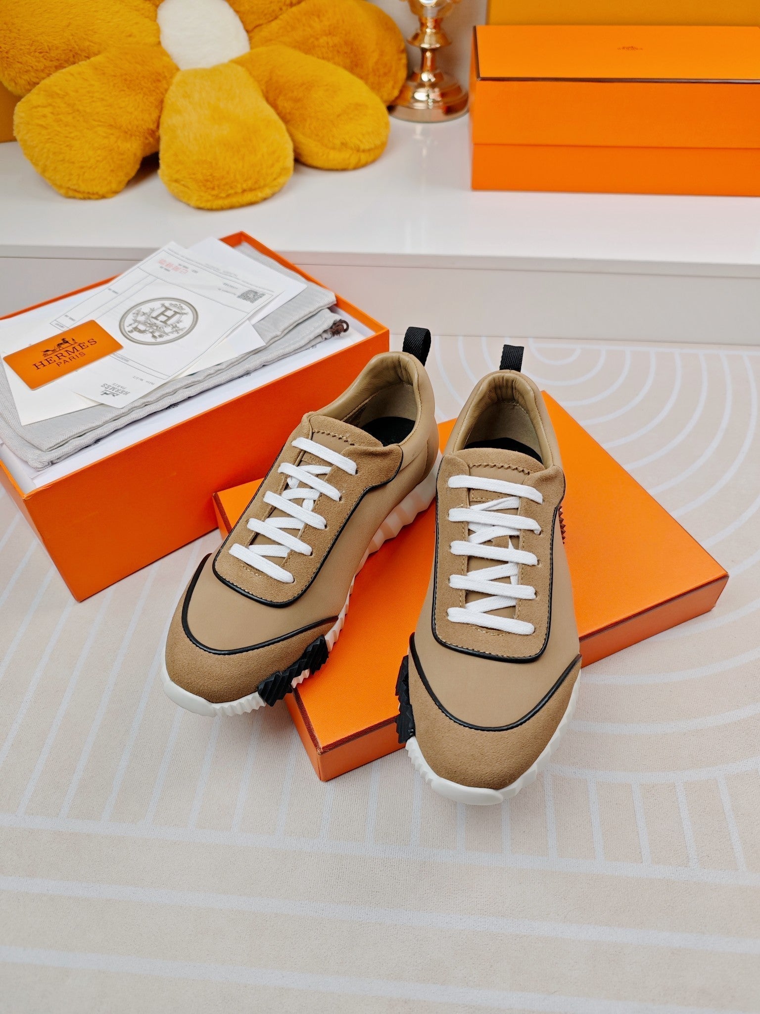 BOUNCING SNEAKERS BROWN CALFSKIN STYLIZED、mysite、Cacoeks
