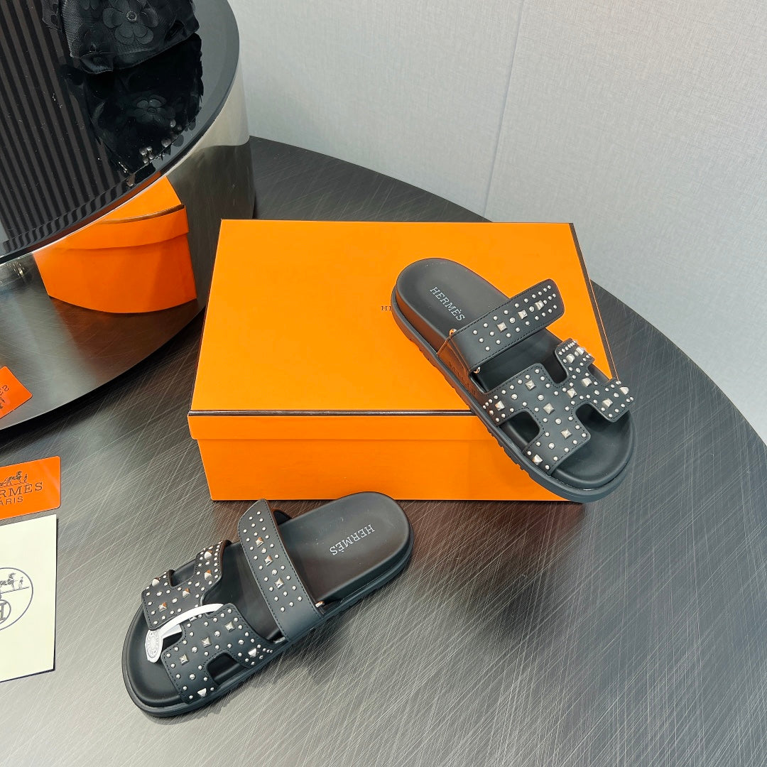 CHYPRE SANDAL BLACK CALFSKIN SPECIAL、mysite、Cacoeks