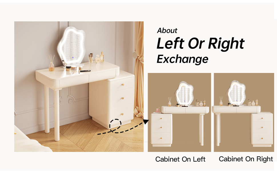 White Makeup Vanity Desk