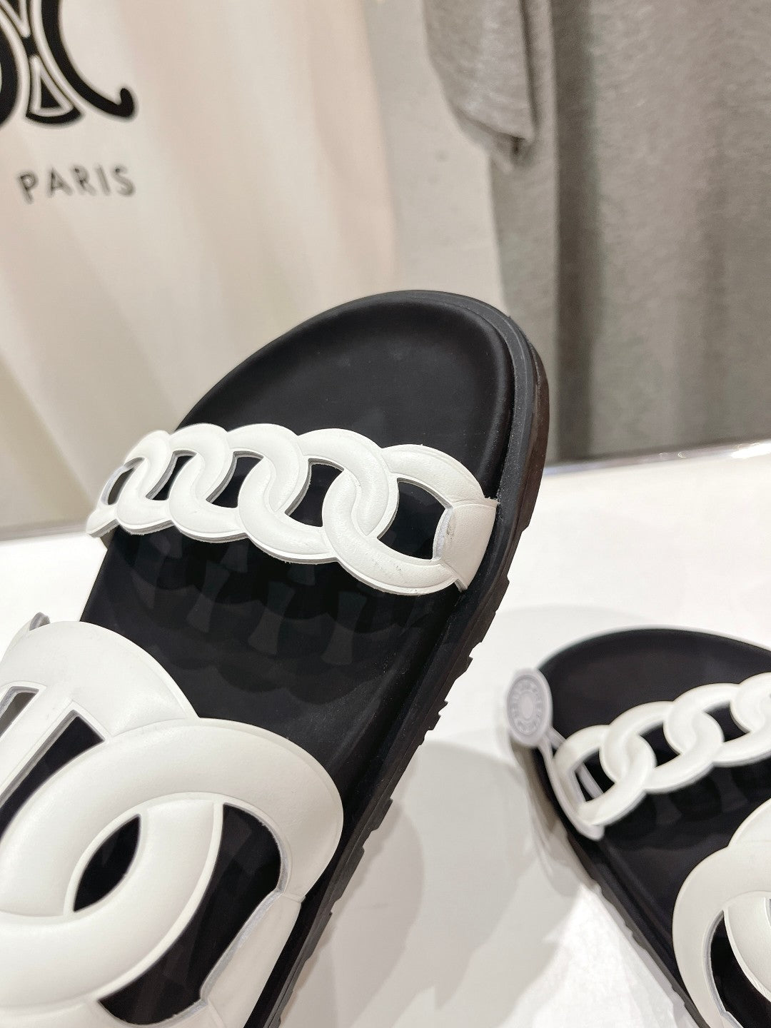 EXTRA SANDAL BLACK MIX WHITE CALFSKIN、mysite、Cacoeks