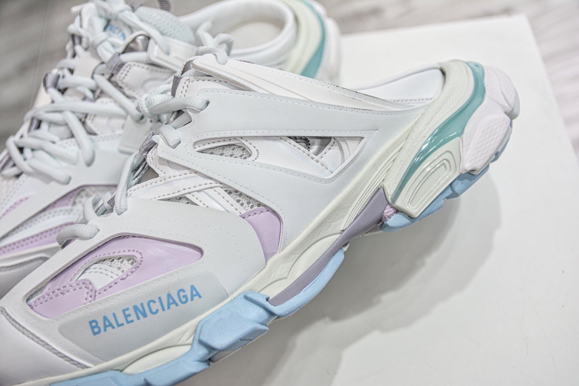 Balenciaga Track Mule in White Light Blue、mysite、Cacoeks