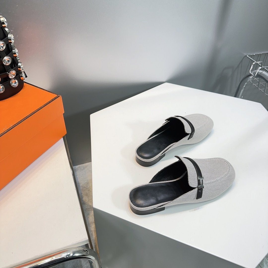 Lena Mule Gray Denim、mysite、Cacoeks