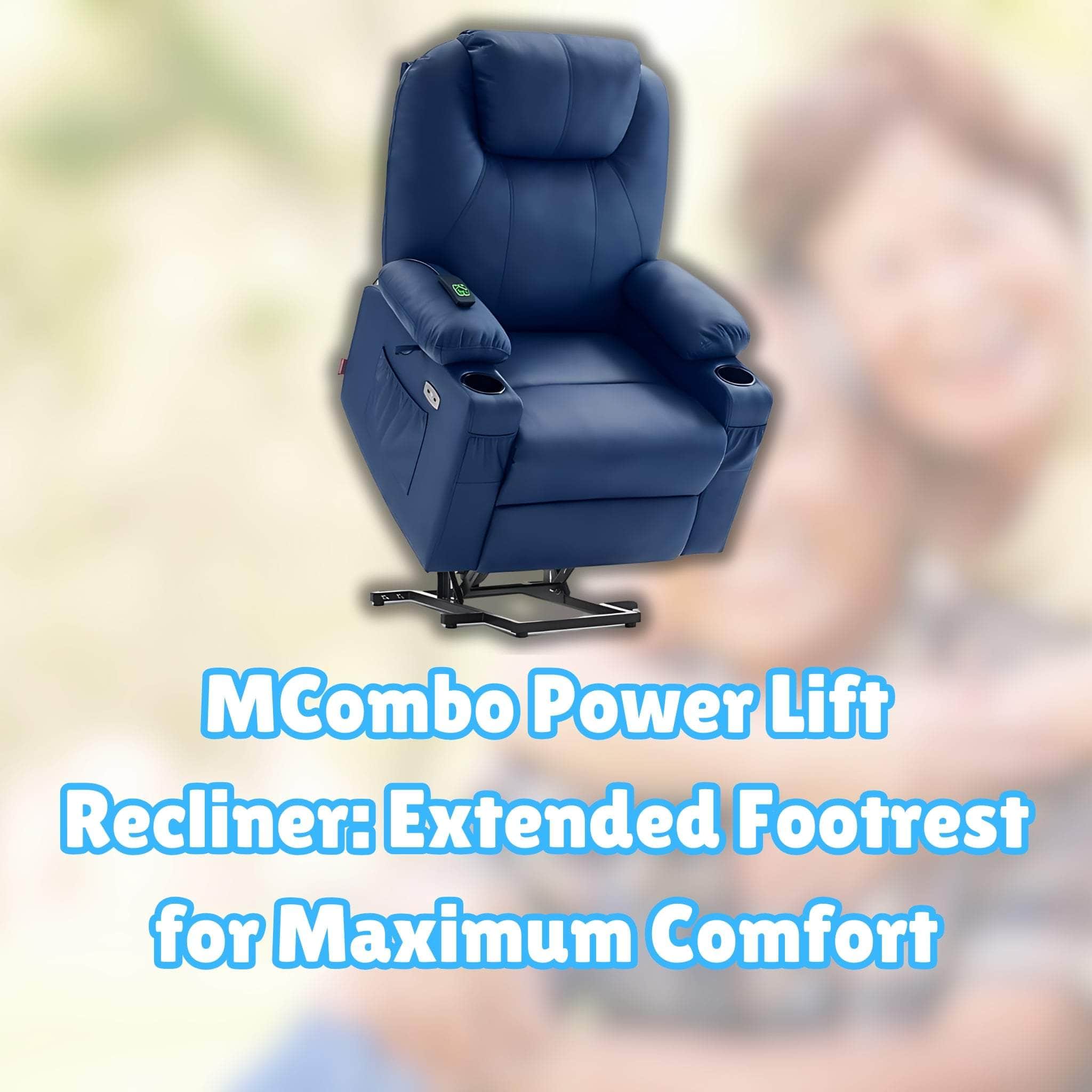 MCombo Power Lift Recliner: Extended Footrest for Maximum Comfort