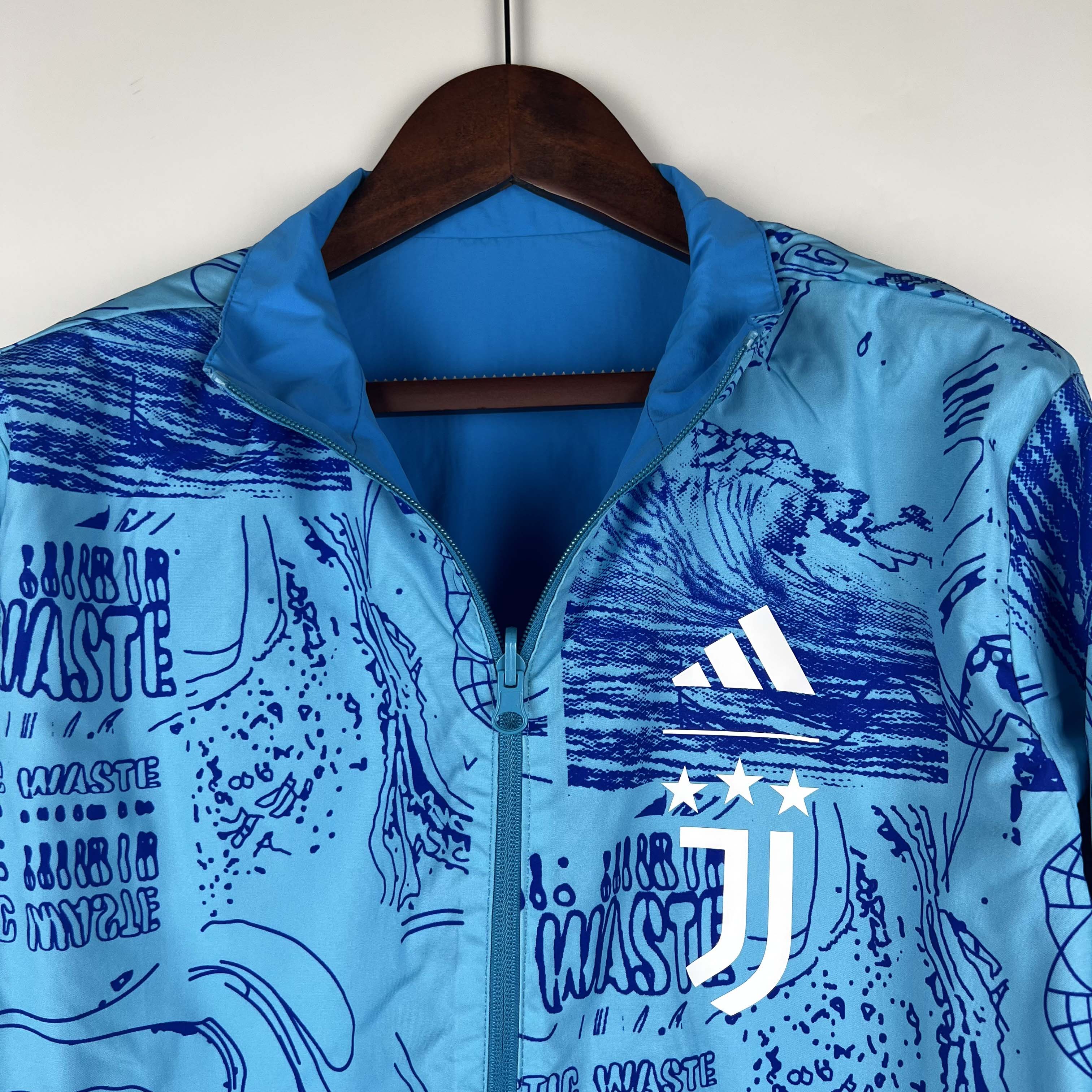 2023-2024 Juventus Reversible Windbreaker Blue Soccer Jersey 1:1 Thai Quality:football jersey mysite: unitedjerseyfootball 邓江浪:football