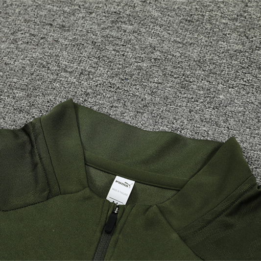 JerseysGala.com | Manchester City 24-25 Long Sleeve Training Set - Army Green -Customize Name, Number and Patch | Worldwide Shipping