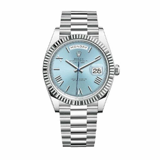 Rolex Day Date Ice Blue Grooved Replica-fasswatch