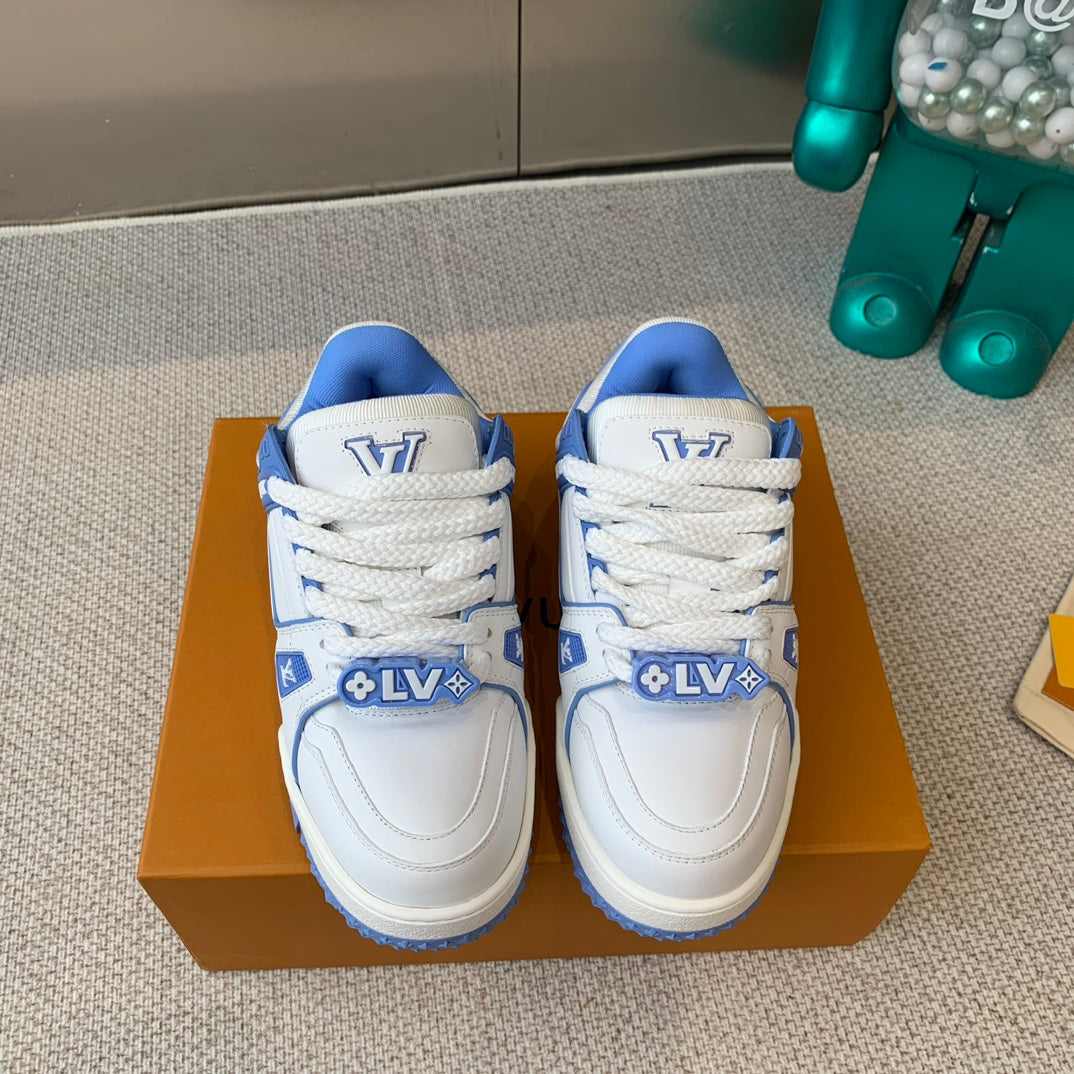 LV TRAINER MAXI SNEAKER IN WHITE MIX OCEAN BLUE CALFSKIN、mysite、Cacoeks