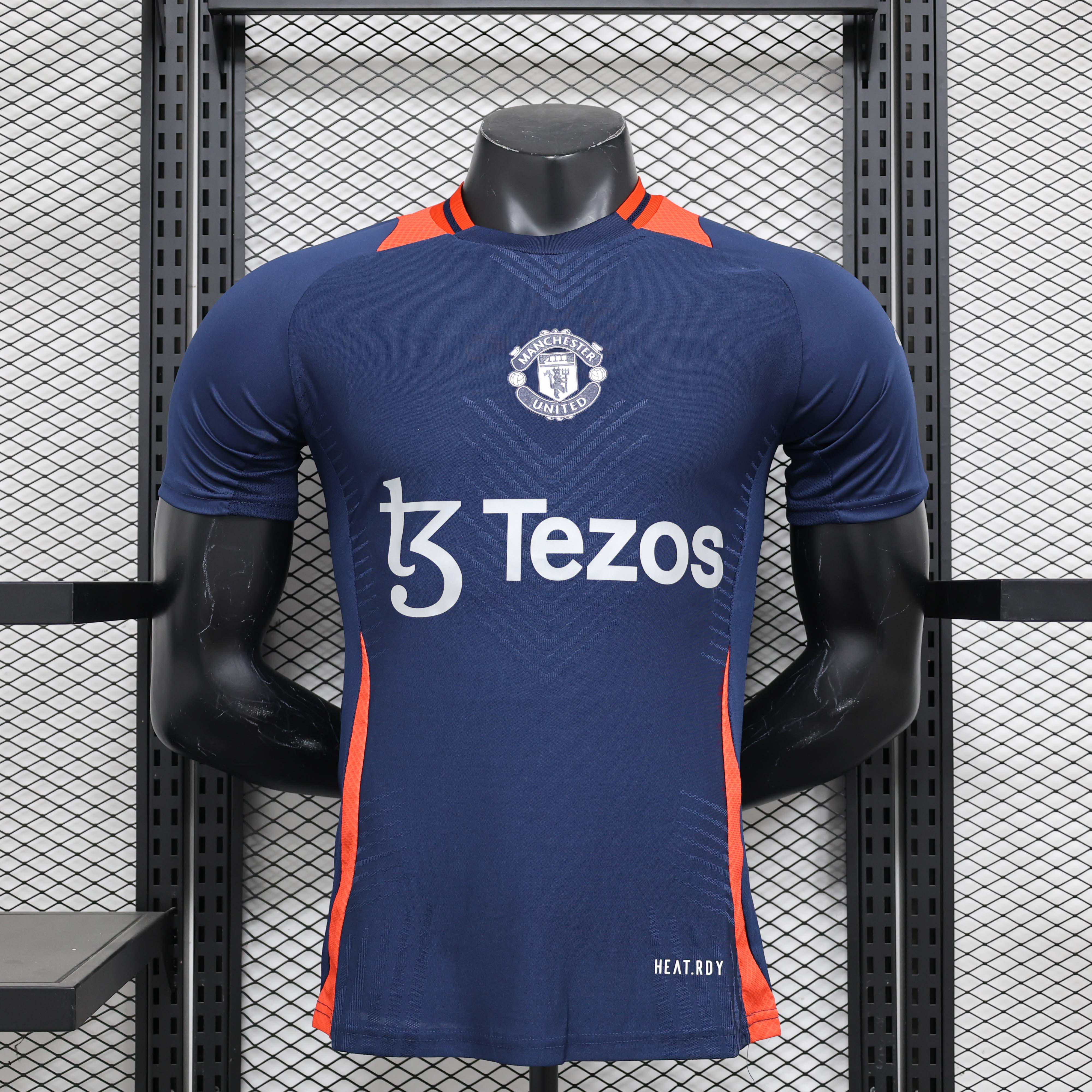 2024/2025 Player Version Manchester United Pre-race suit Navy blue Football Shirt 1:1 Thai Quality:football jersey mysite: unitedjerseyfootball 邓江浪:football