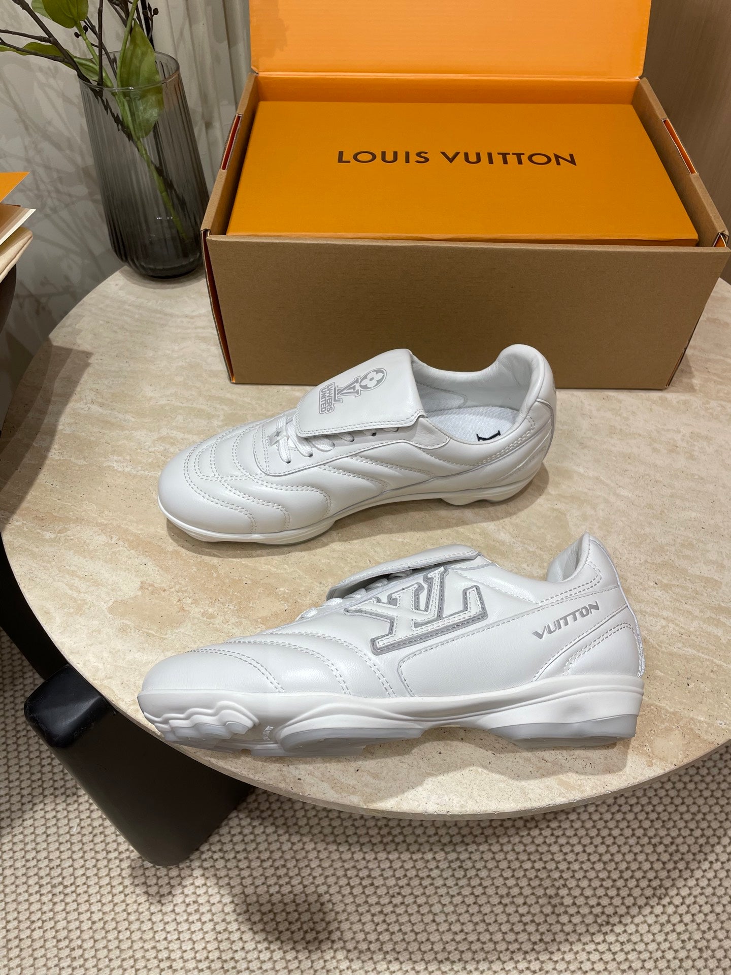 FOOTPRINT SOCCER SNEAKER IN WHITE CALFSKIN、mysite、Cacoeks