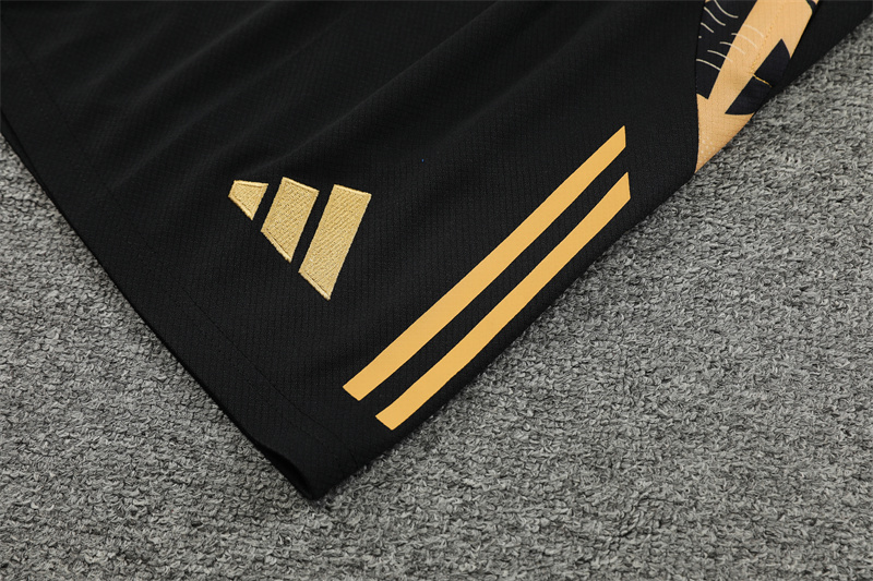 Higojerseys-Real Madrid 24-25 Short-Sleeve Training Kids Kit - Black Gold