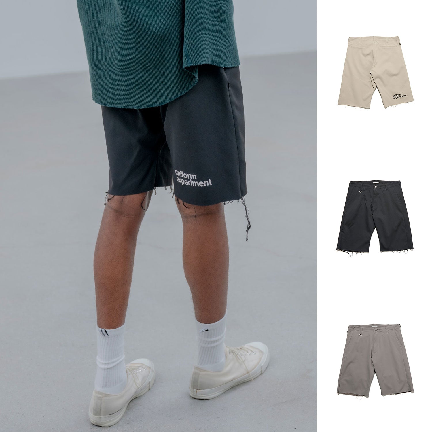 uniform experiment 25S/S HIGH STRETCH PIQUE CUT OFF SHORTS  UE-250019 