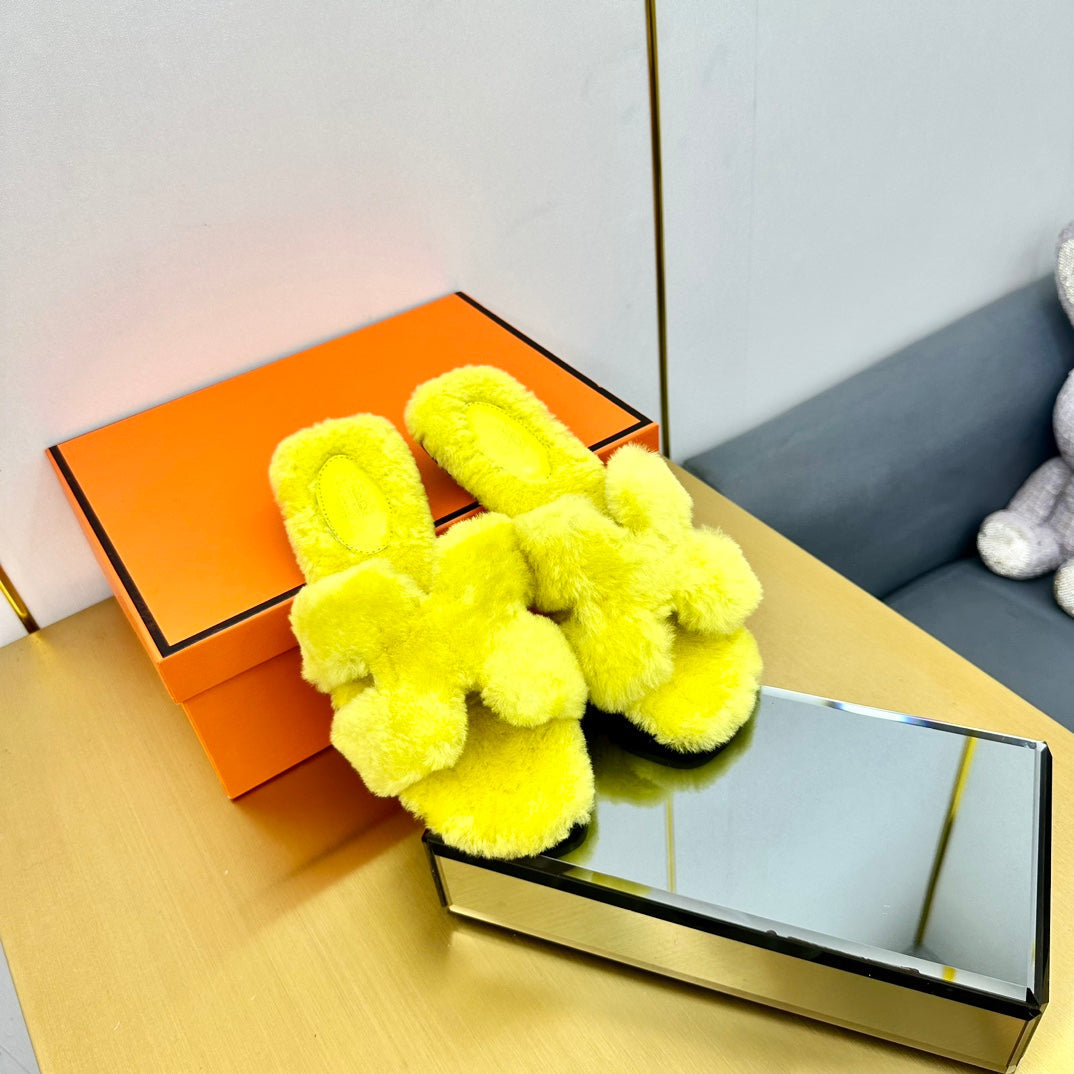 0RAN SHEARLING SANDALS SUNSHINE YELLOW、mysite、Cacoeks