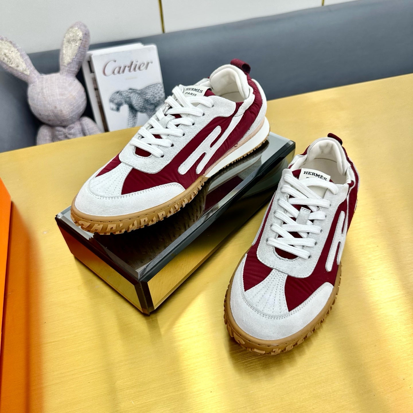 JET SNEAKER IN WHITE MIX SANGRIA RED SUEDE、mysite、Cacoeks