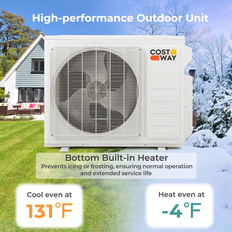 Eletriclife 36000 BTU 2 Zone 19 SEER2 Mini Split AC with Heat Pump