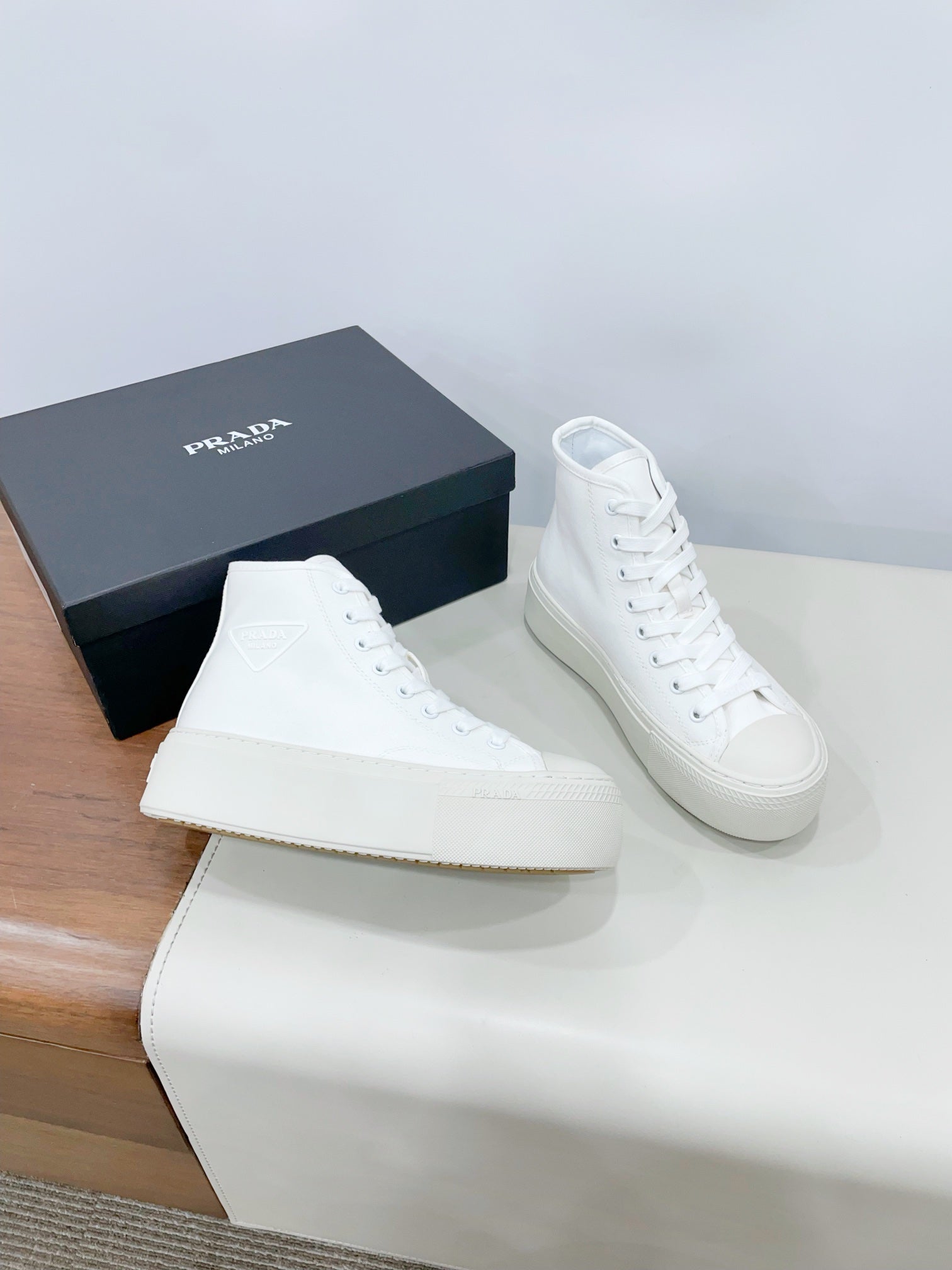 HIGH-TOP SEANKERS IN WHITE CANVAS、mysite、Cacoeks