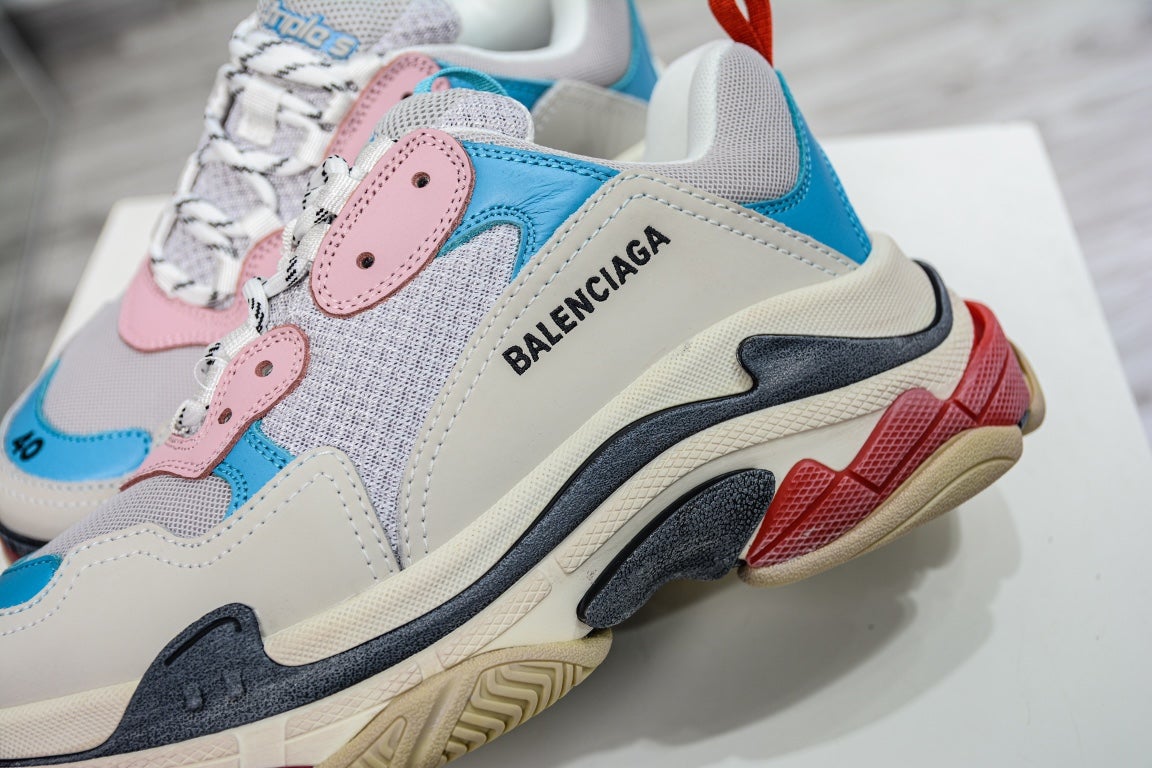 Balenciaga Triple S Sneaker White Blue Pink、mysite、Cacoeks