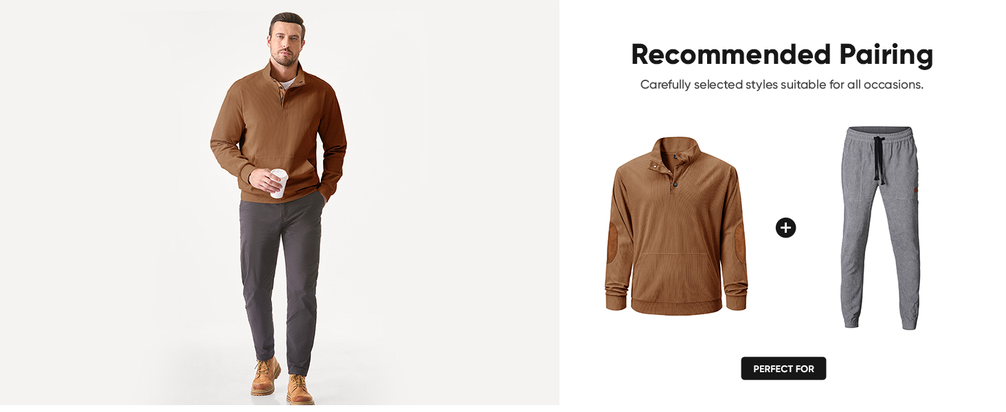 JMIERR Mens Corduroy Joggers Pants Casual Cargo Pants Drawstring Elastic Waist Baggy Tapered pants