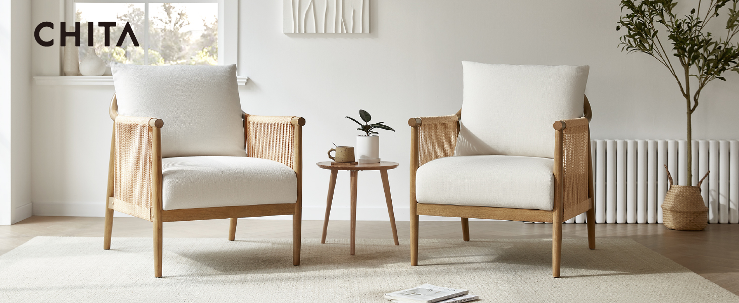 CHITA Braid Armchair, Modern Accent Chair for Living Room