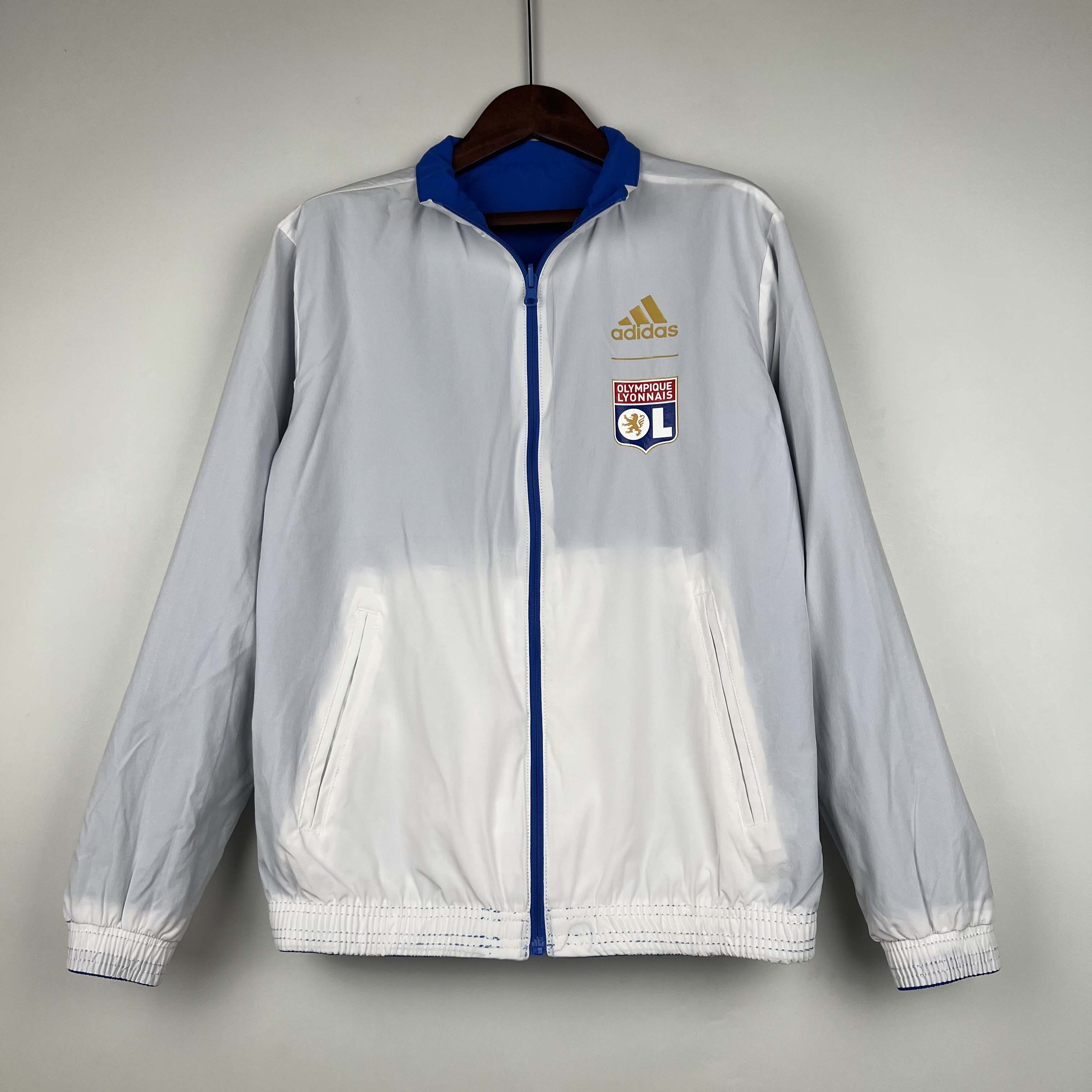 2023/2024 Lyon Reversible Windbreaker(Blue-white)Soccer Jersey 1:1 Thai Quality:football jersey mysite: unitedjerseyfootball 邓江浪:football