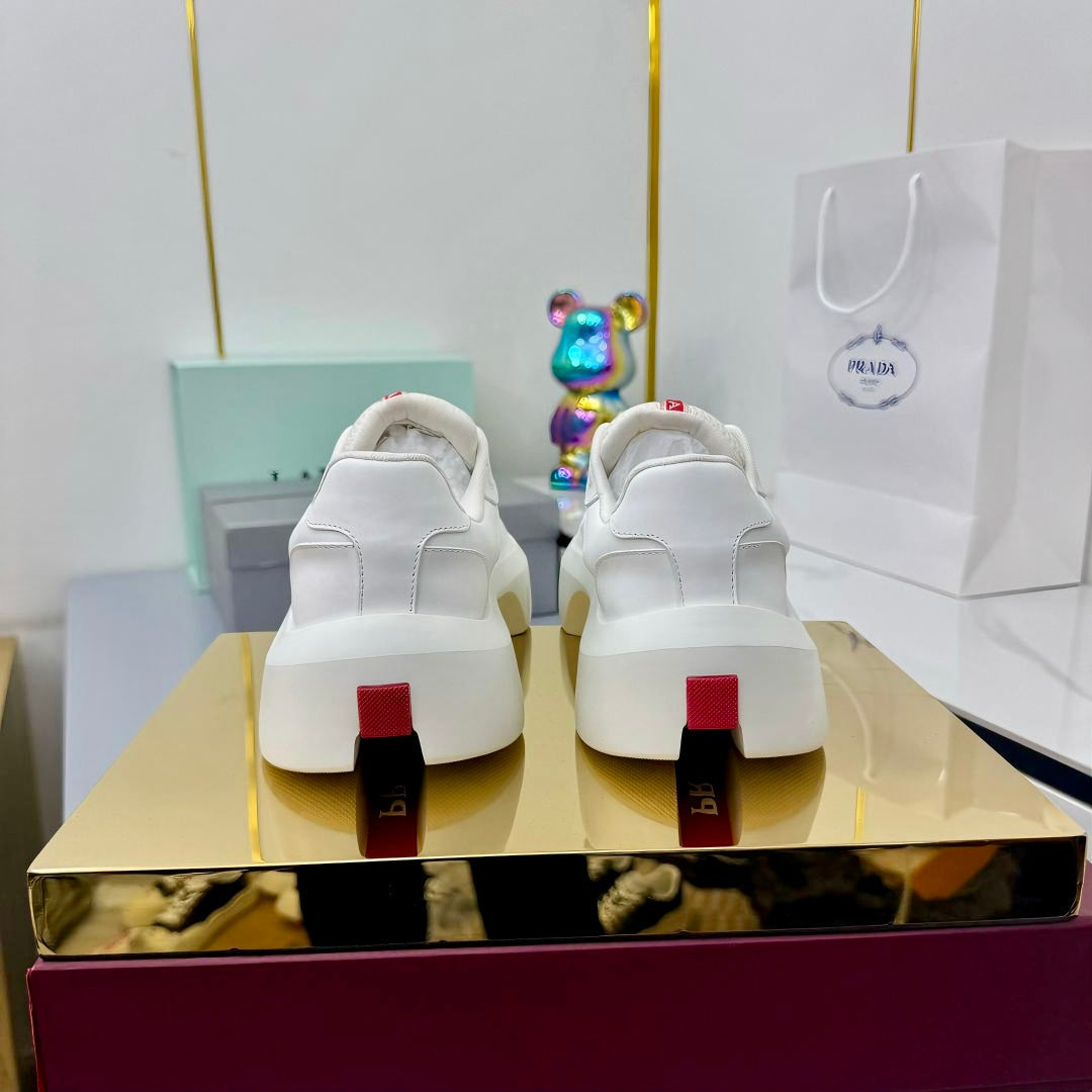 PRADA 25S SNEAKERS IN WHITE CALFSKIN、mysite、Cacoeks