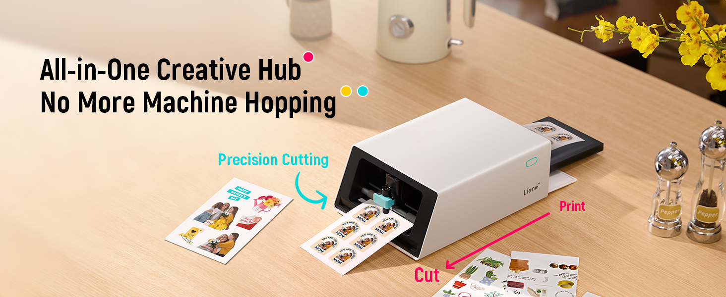 Liene PixCut S1 Photo Sticker Printer Cutting Machine  All in One Sticker Maker Machine
