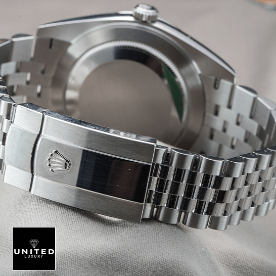 Datejust 126234 Replica 3 Rolex Datejust Stainless Stell Jubilee Bracelet Replica closed clasp back view