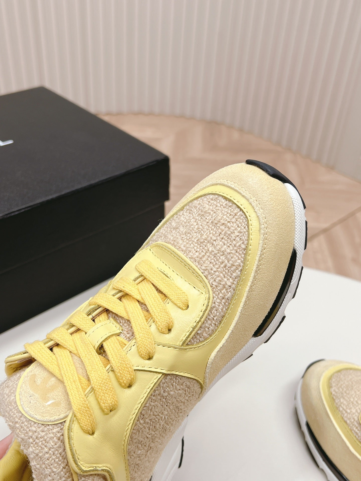 TRAINERS IN LIGHT YELLOW SUEDE AND CALFSKIN、mysite、Cacoeks