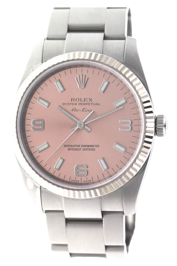 Rolex Air-King Pink Dial Super Clone Swiss Replica Watch Ref 114234 Oystersteel Bracelet