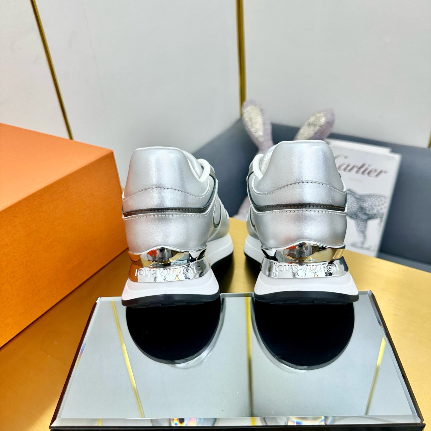 NEO RUN AWAY SNEAKER IN SILVER CALFSKIN、mysite、Cacoeks