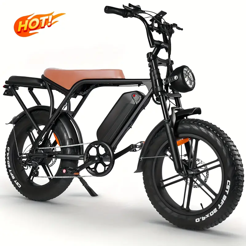 电动自行车，v8山地电动车740w马达48v15ah可拆卸大容量电池25公里/小时20寸轮胎7速成人电动自行车，越野电动车，成人电动山地车 详情 1