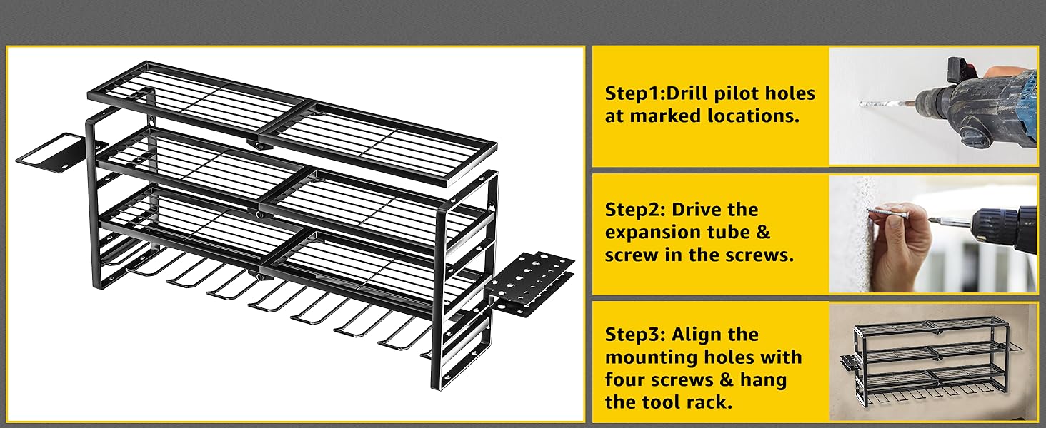 tool organizers and storage tool organization drill holder
