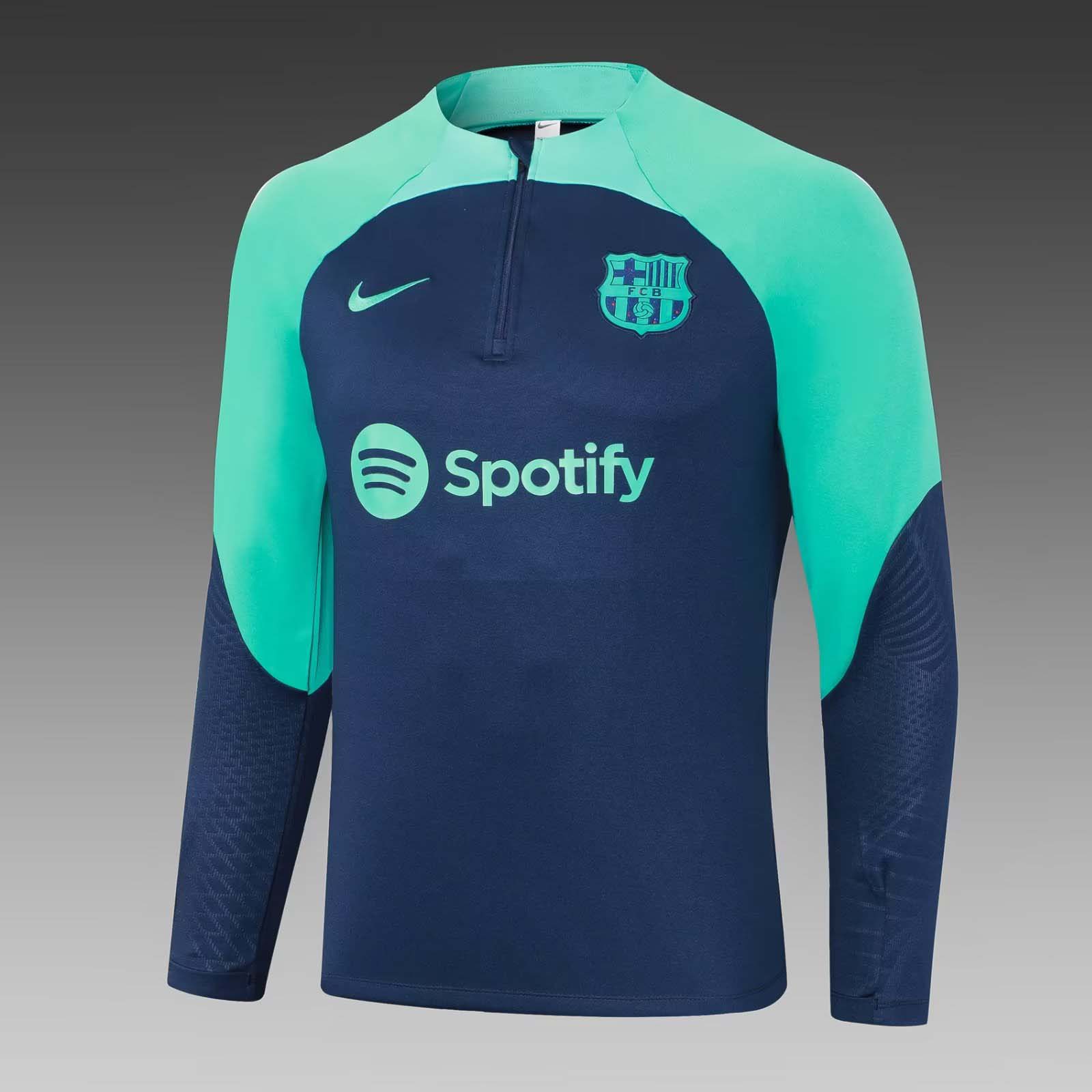 2023/2024 Barcelona Half-Pull Training Suit Royal blue Jersey Set:football jersey mysite: unitedjerseyfootball 邓江浪:football